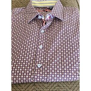 Mens 2XL Robert Graham Long Sleeve Shirt Abstract Floral Multicolor